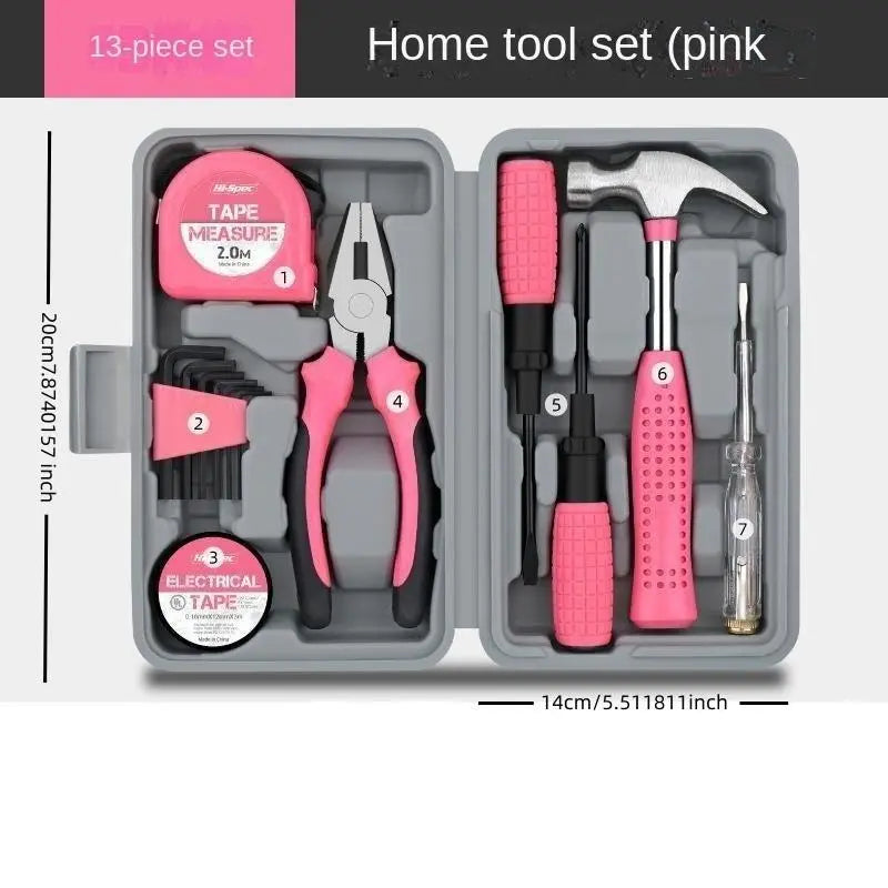 13Pcs Multifunctional Household Repair Tool Kit, Home Tool Set, Home Repair Toolbox for Gift