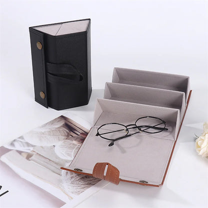 3/5 Grids Glasses Case Travel Folding Storage Display Sunglasses Case Home Storage Portable Foldablewall Hanging Case