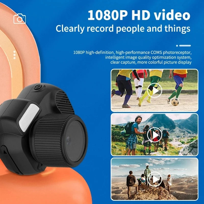 Mini HD 1080P Camera: Compact, Vintage Design, with Screen and TF Card Support