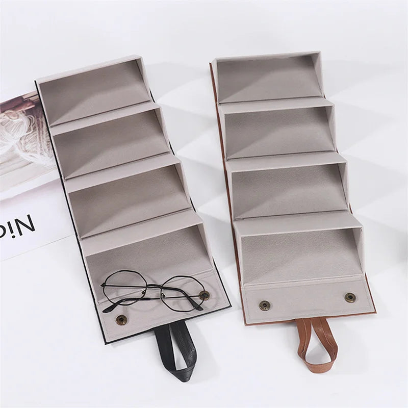 3/5 Grids Glasses Case Travel Folding Storage Display Sunglasses Case Home Storage Portable Foldablewall Hanging Case