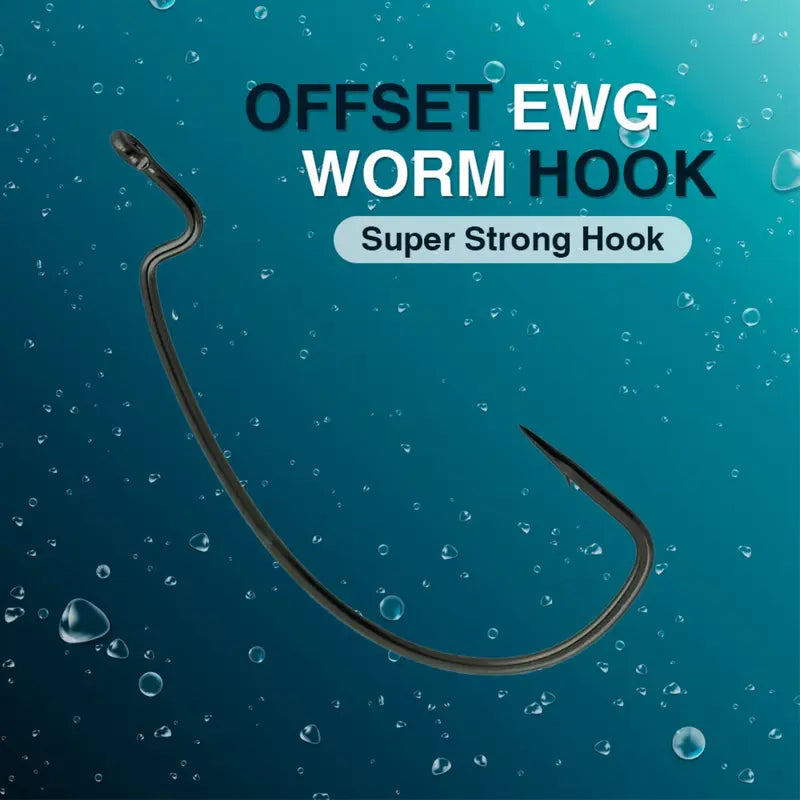 Reaction Tackle Offset EWG Worm Hooks (25-Pack)