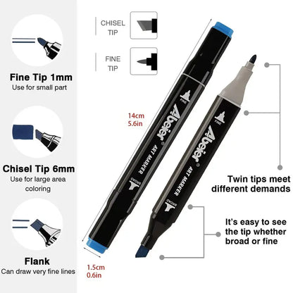 Dual-Tip Art Markers Set